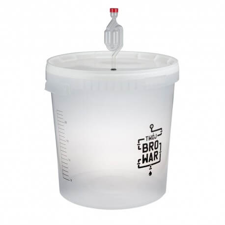 Transparent fermentation bucket 33L with airlock