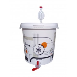 White fermentation bucket 33L with air lock and tap