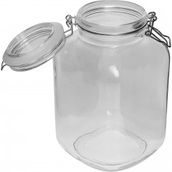 Square jar with hermetic closure - 3 L