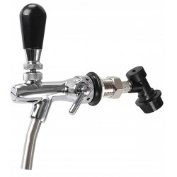 Beertap for dispensing beer from 19L kegs with a compensator